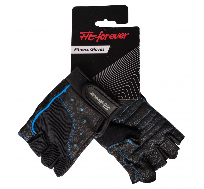 Рукавички для фітнесу Fit forever Spin Power AI-04-1478-B чорний-синій M