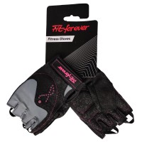 Рукавички для фітнесу Fit forever Bold Beauty AI-04-1418-D чорний-сірий-рожевий M