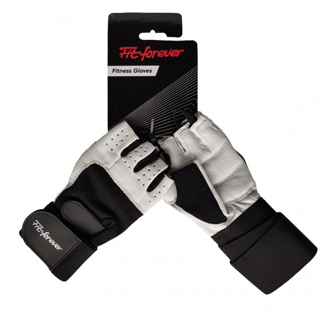 Рукавички для фітнесу Fit forever Shape Up AI-04-1135-A білий-чорний S