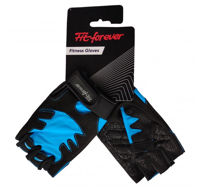 Рукавички для фітнесу Fit forever Be Fit AI-04-1453-D чорний-синій M