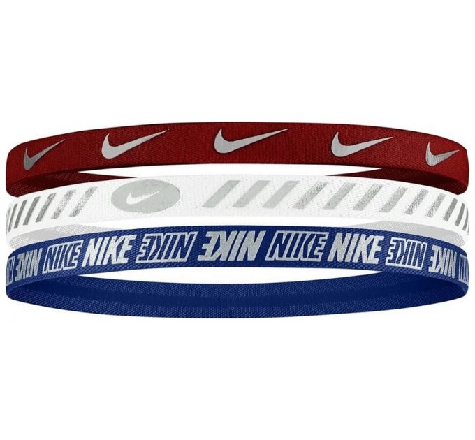 Пов'язка на голову Nike W HEADBANDS 3.0 METALLIC UNIVERSITY 3 шт