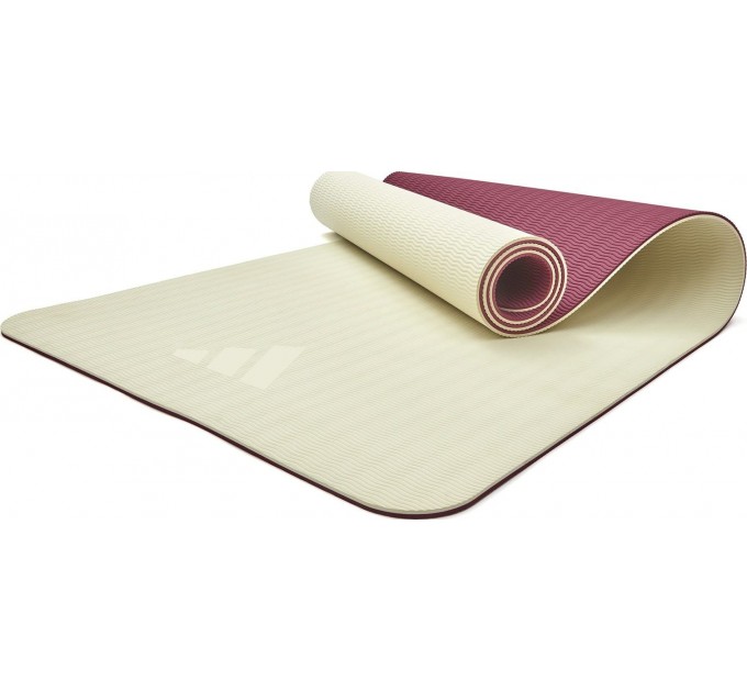 Килимок для йоги Adidas Double Sided Yoga Mat бежевий, темно-рожевий Уні 176 х 61 х 0,6 см