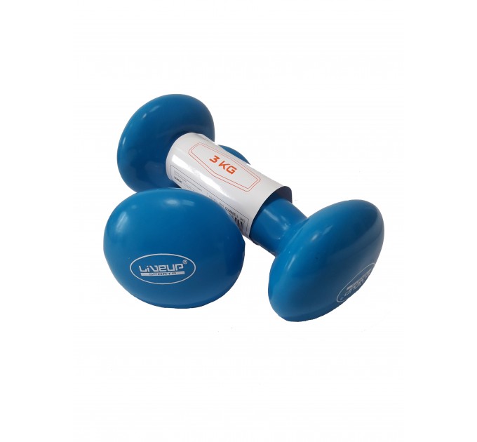 Гантелі вінілові пара LiveUp VINYL DUMBBELL EGG HEAD