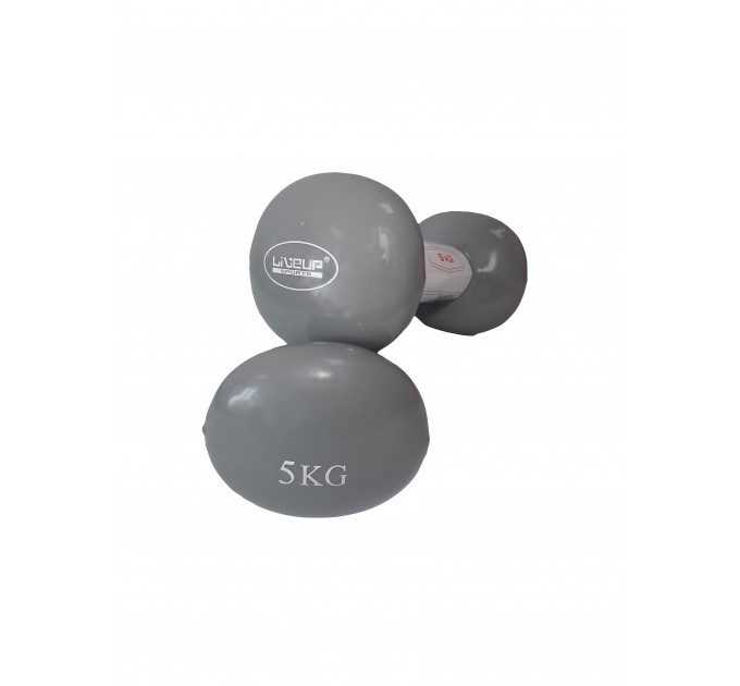 Гантелі вінілові пара LiveUp VINYL DUMBBELL EGG HEAD