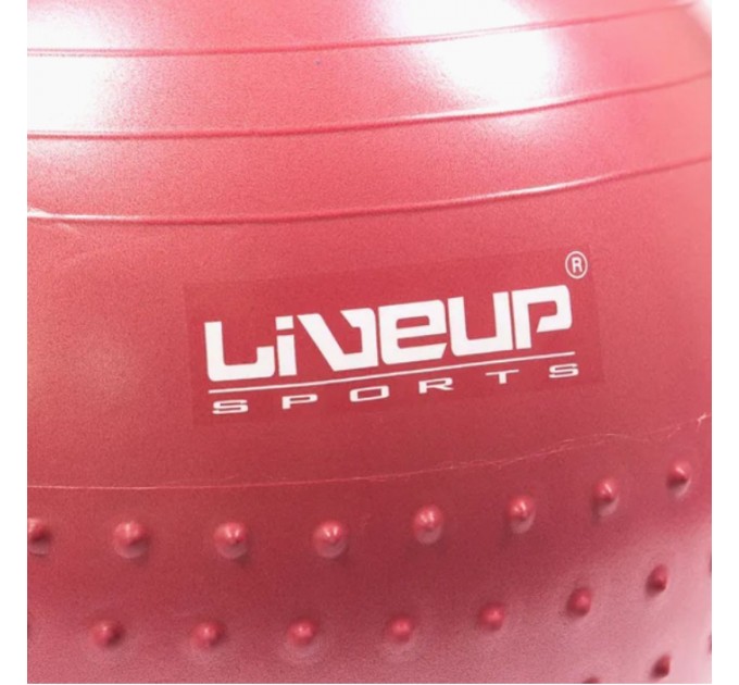 Фітбол масажний з насосом LiveUp HALF MASSAGE BALL