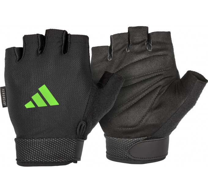 Рукавички для тренінгу Adidas Essential Adjustable Gloves чорний, зелений Уні L