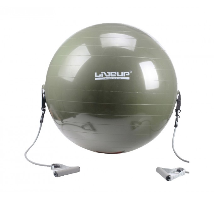Фітбол з еспандером LiveUp GYM BALL WITH EXPANDER