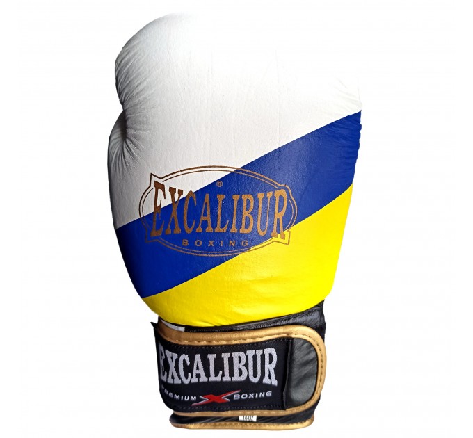 Боксерські рукавички Excalibur Ukraine Flag 8070-03 12 унцій чорний-жовтий-синій