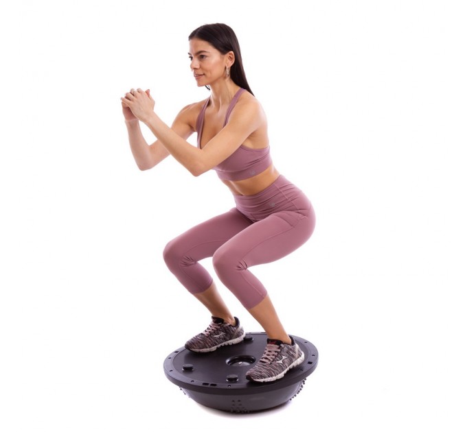 Балансувальна платформа BOSU масажна з двома еспандерами  MS 2609